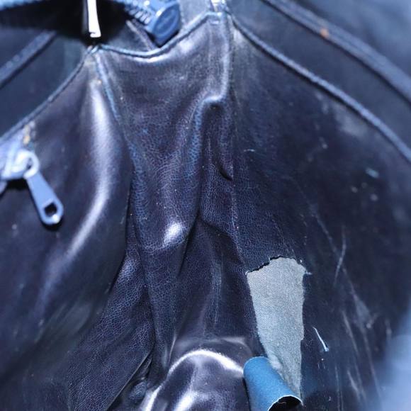 CELINE C Sulky Shoulder Bag Canvas Navy Gold Auth fm3869 - Picture 12 of 16